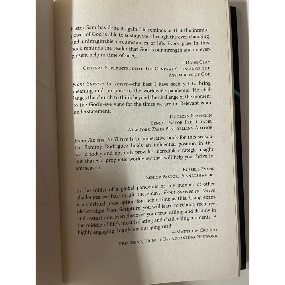 From Survive to Thrive by Samuel Rodriguez Signed Hardcover Book NWOT